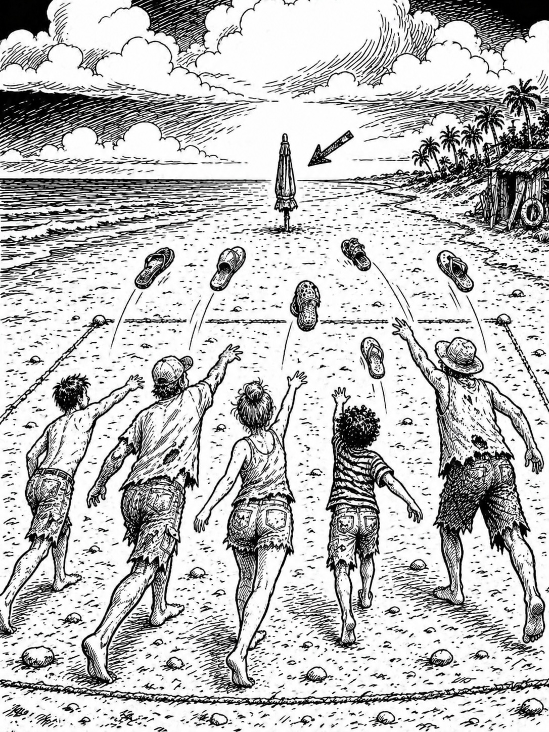 Gioco del lancio della ciabatta.